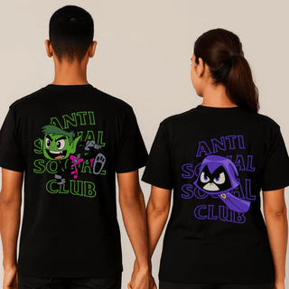 Kit Conjunto Camisetas para Casal Modelo: "Anti Social Club" - Promoção Especial / Novidade Inédita Especial