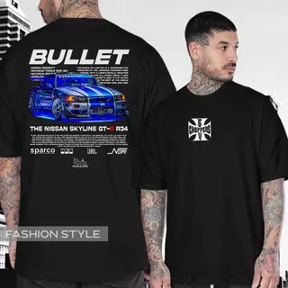 Camiseta Gtr R34 Carro Brian O'Conner Bullet Choppers Paul Walker Skyline Velozes Toretto Furiosos Jdm