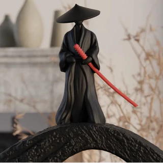 Samurai na Ponte 3D - Decoração p/ Casa Prateleiras Estantes etc