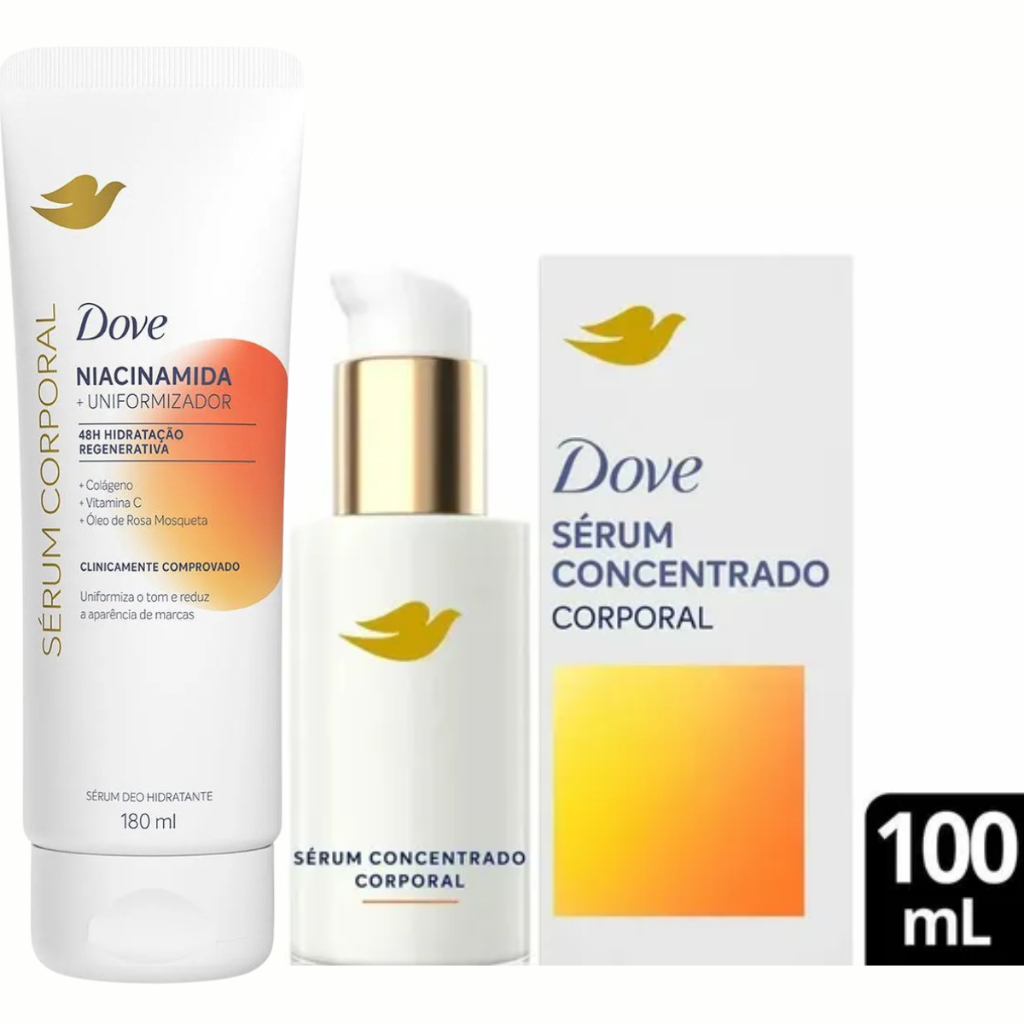 Kit Dove Sérum Corporal 180ml + Sérum Concentrado Corporal 100ml ...