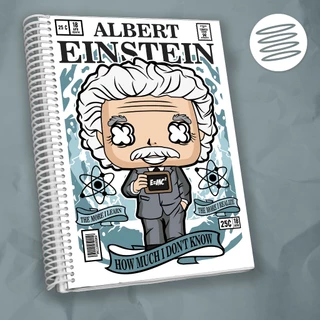 Planner Datado 2026 Capa Dura Espiral 15x21cm Semanal Mensal | Albert Einstein | FábriCaderno