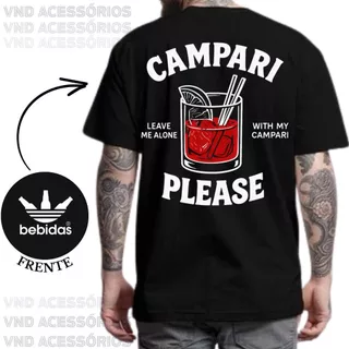 Camiseta Masculina Premium CAMP PLEASE Camisa Estampada algodão Malha 30.1 T-Shirt Básica Drinks Bebidas Camp