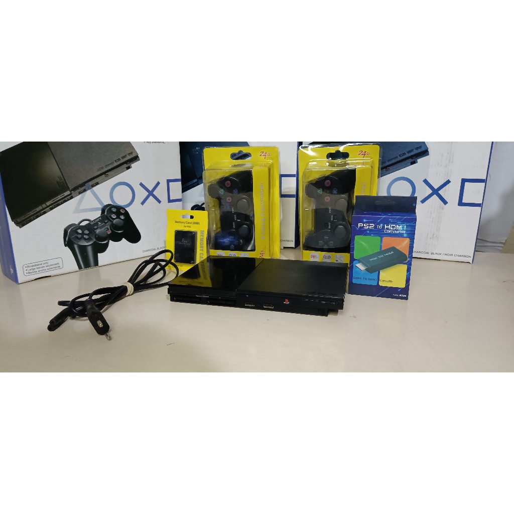 PS2 Playstation 2 Slim 2 Controle 50 Games