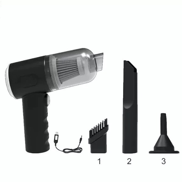 Aspirador e Soprador De pó Portátil Automotivo e Casa Potente Recarregável 3 em 1