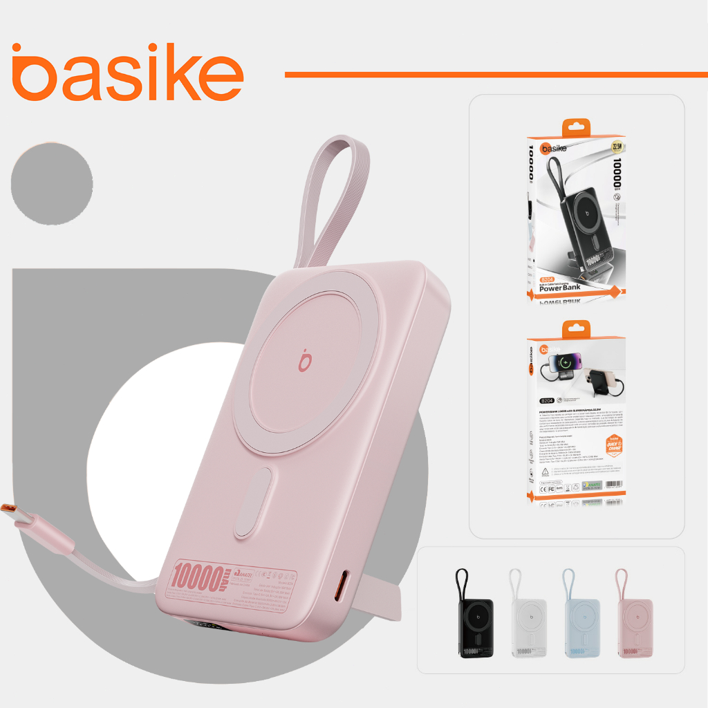 Basike 10000mAh Carregador Portátil Indução para iPhone/Android Samsung Apple Sem fio Bateria Carga
