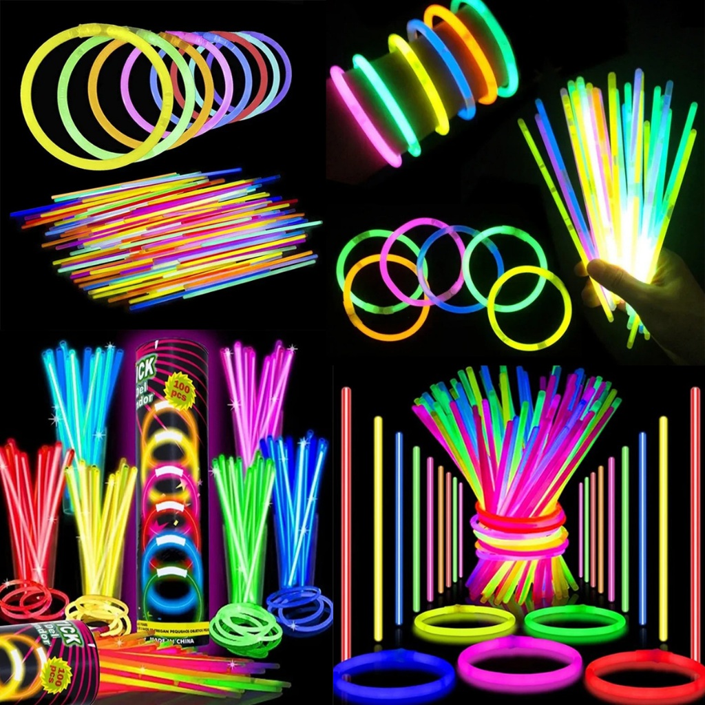 Pulseira Neon Brilho Fluorescente Kit 10un~100un Festa Balada ...