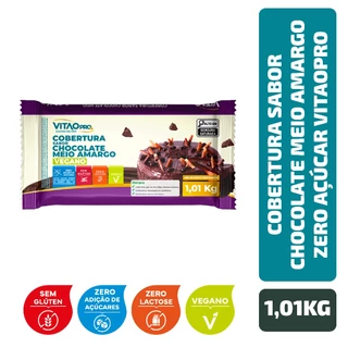 Cobertura Sabor Chocolate Meio Amargo Zero Açúcar VitaoPRO 1,01 Kg em Oferta na Shopee