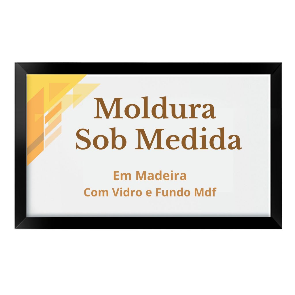 Kit Molduras de Madeira Quadros Sob Medida VML7 Com Vidro e Fundo ...