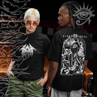 Camiseta Basica e OVERSIZED Sleep Token Vessel Take Me Eden Banda Rock Unissex - Darknezz