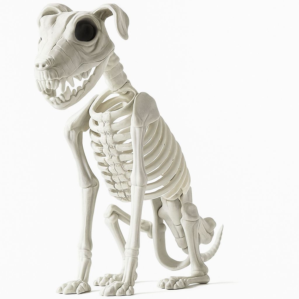 Esqueleto Cachorro Asustador Caveira 43cm Terror Decoração Enfeite Festa Halloween Dia Das Bruxas