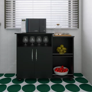 Balcão Com Rodinhas Cozinha 2 Portas com Rodinhas Organizador
