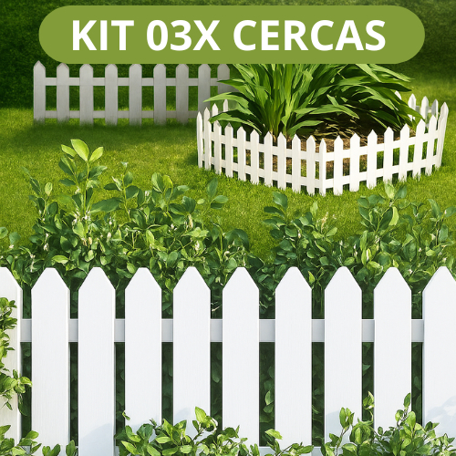 Cerca Para Jardim Kit 3 Cercado Decorativa Jardim Plástico | Shopee Brasil