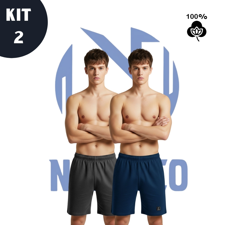 Samba Canção Algodão Kit 2 Pijamas Masculino Coloridos conforto Short para Dormir/descansar/Laze em Oferta na Shopee