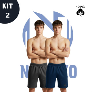 Samba Canção Algodão Kit 2 Pijamas Masculino Coloridos conforto Short para Dormir/descansar/Laze em Oferta na Shopee
