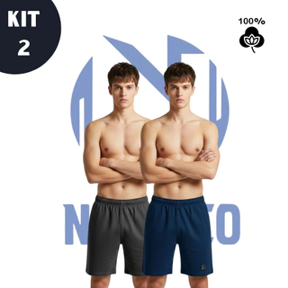 Samba Canção PREMIUM KIT C/ DOIS Shorts Masculino Pijamas para Dormir Confortável Alta Qualidade em Oferta na Shopee