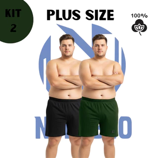 Samba Canção Plus Size Kit 2 Pijamas Masculino Algodão Confortavel Largo Tecido Macio Short para em Oferta na Shopee
