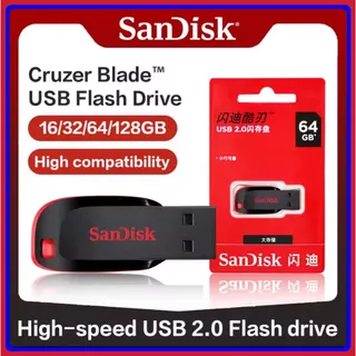 Pendrive Sandisk USB 8GB16GB 32GB 64GB 128GB original Cruzer Lâmina 2.0 Flash Drive Memory Stick 4.5