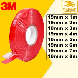 Fita Dupla Face Adere Extra Forte 19mm Auto Adesiva Transparente 3m