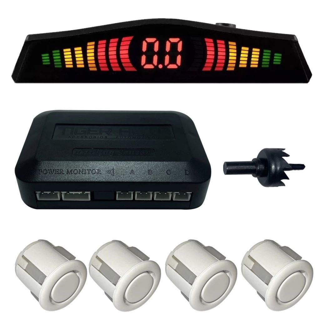 Sensor De Ré Estacionamento 4 Sensores Display Led | Shopee Brasil