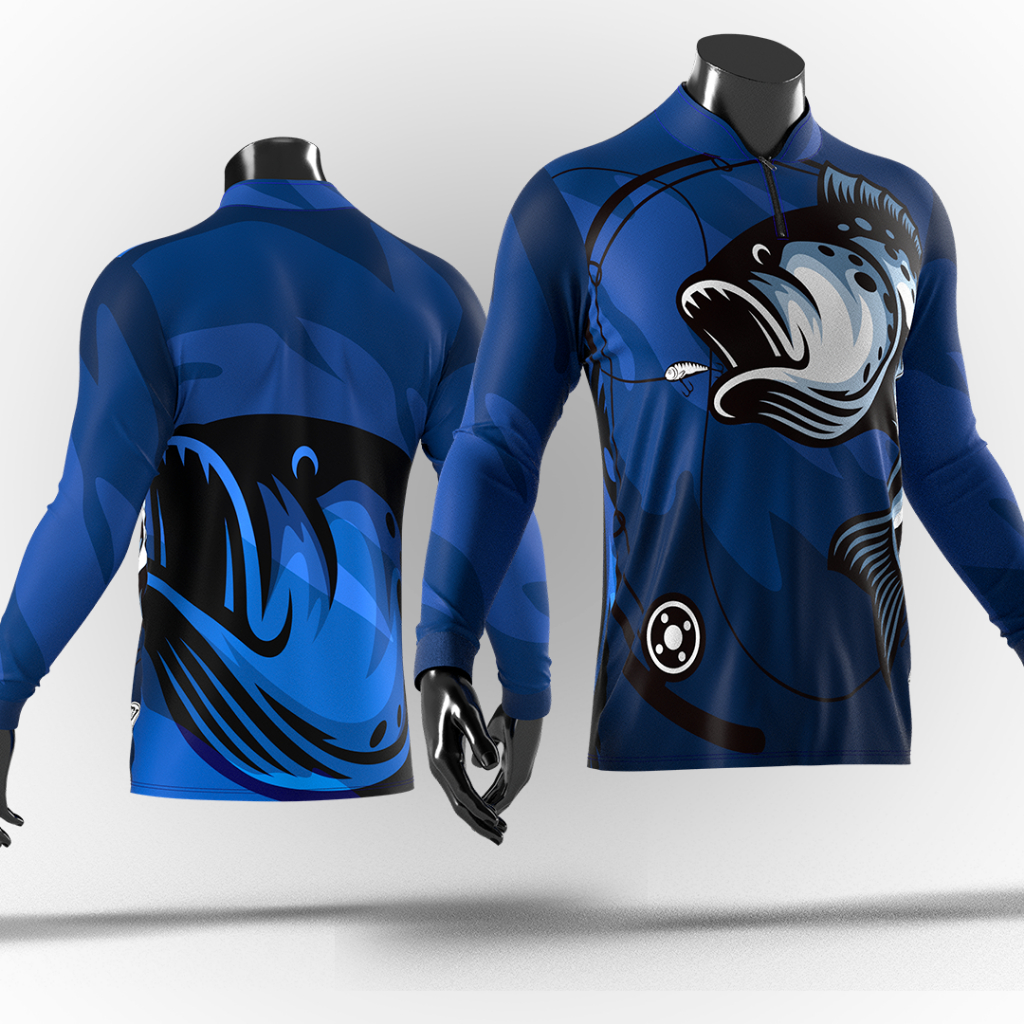 Camisa Camiseta de Pesca Dryfit Personalizada – Manga Longa e Proteção ...