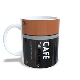 Caneca Café Energy com Estampa Pilha Duracell para Começar o Dia Energizado