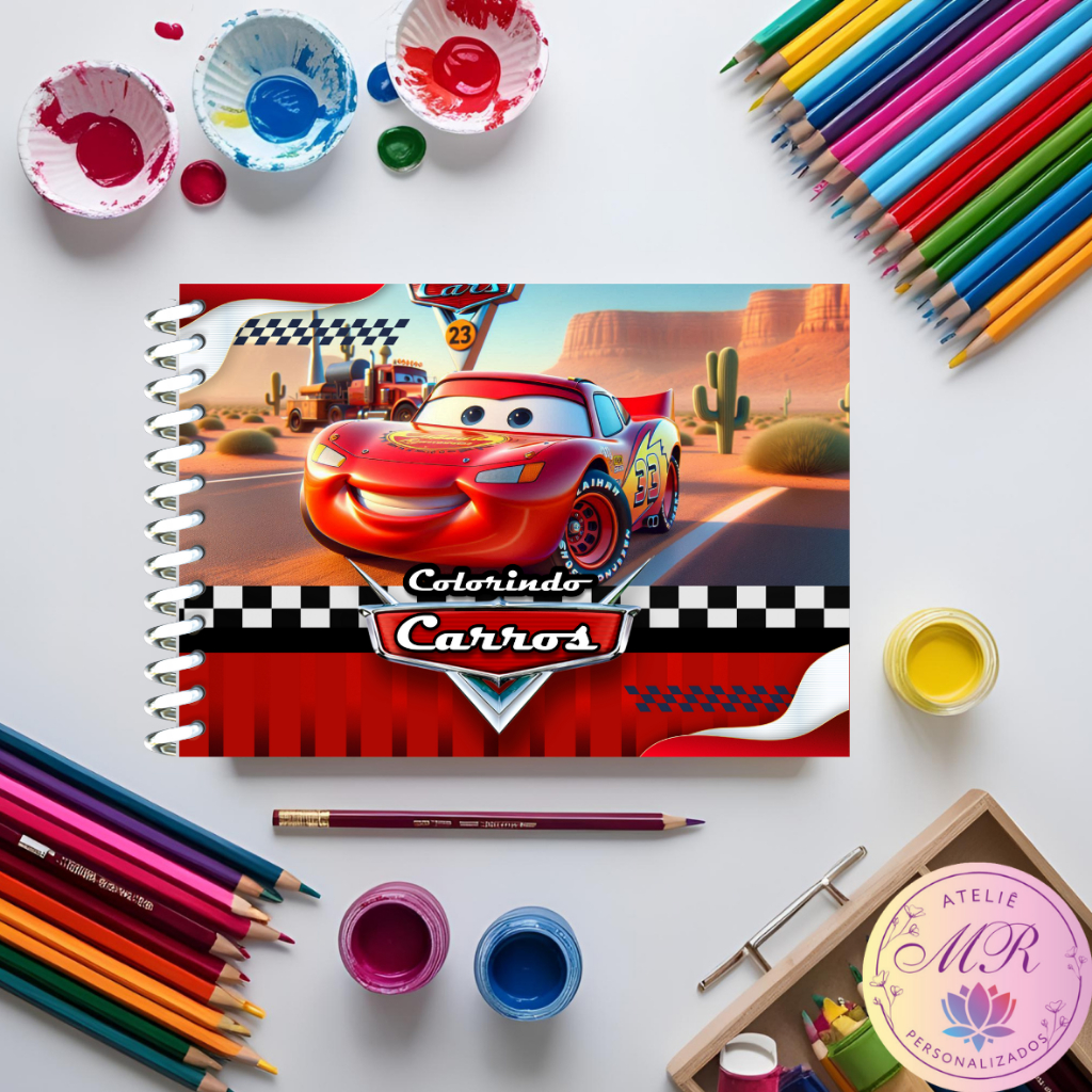 Livro de Colorir CARROS DISNEY 50FOLHAS 180G Caderno de Desenho para ...