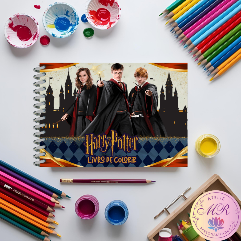Livro de Colorir HARRY POTTER 2 50FOLHAS de 180G Caderno de Desenho ...