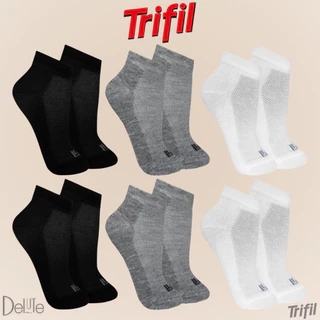 Kit com 6 Pares de Meias Modelo Cano Baixo Lisa Trifil Básica Esportiva Calcanhar Verdadeiro Sport em Oferta na Shopee