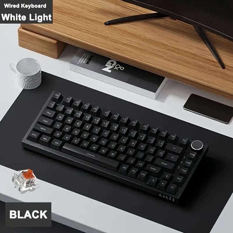 Teclado Mecânico Ajazz Ak820 75% Preto Com Fio Gamer LED | Shopee