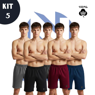 Samba Canção PREMIUM KIT C/ CINCO Shorts Masculino Pijamas para Dormir Confortável Alta Qualidade em Oferta na Shopee