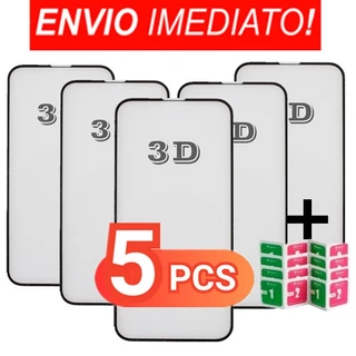 Kit 5 Película 3D Vidro Temperado Para Todos Samsung Galaxy A56 A36 A26 A16 A06 A55 A35 A25 A15 A05 A05s A54 A34 A24 A14