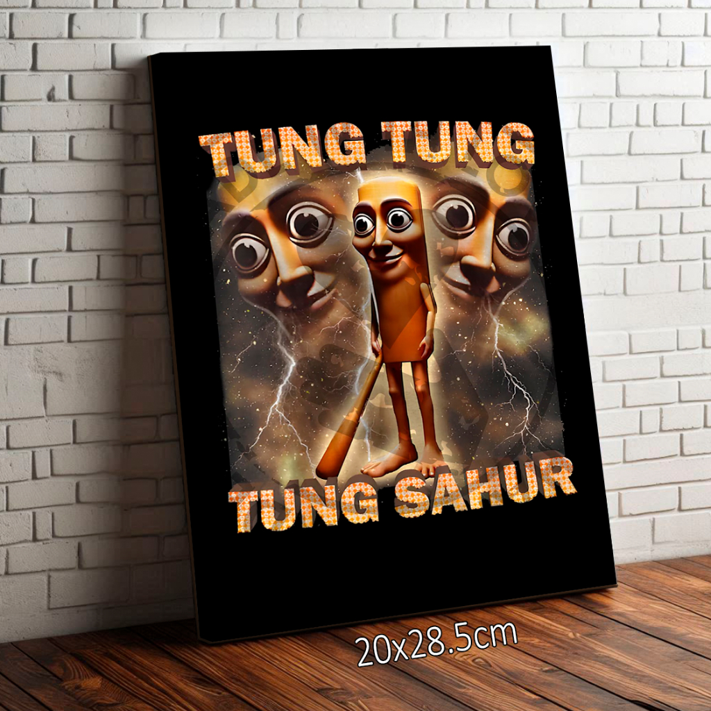 Placa Quadro Decorativo Tung Tung Tung Sahur Meme Brainrot 20x28.5cm ...