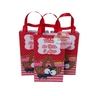 sacolinha surpresa personalizada picnic piquenique vermelho