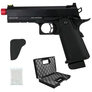 Pistola Airsoft GBB HI CAPA 4.3 Black Whisper - TAG + Esferas 0,12g + Coldre + Maleta