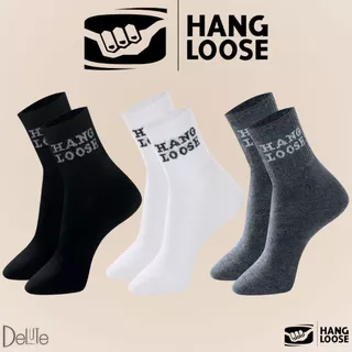 Kit com 3 Pares de Meias Hang Loose Modelo Cano Médio Lisa Básica Esportiva Calcanhar Verdadeiro em Oferta na Shopee