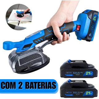 Maquina Vibratória de Assentar Porcelanato Ventosa Elétrica Sem Fio 2 Bateria Recarregável 5 Níveis