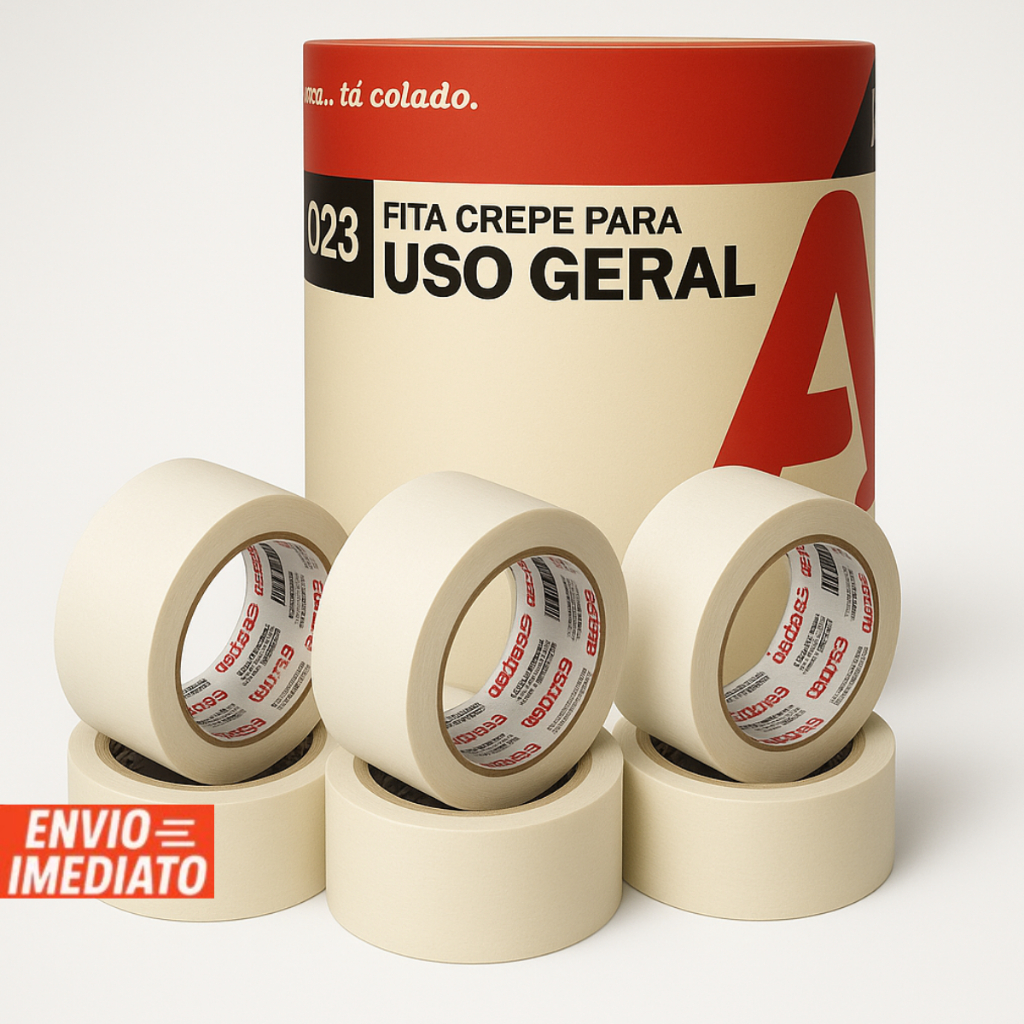 Fita Crepe Grossa Larga 48mm X 50m Grande Adere Branco Liso Kit 6 ...