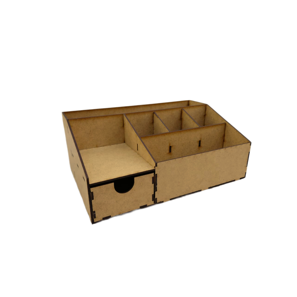 Organizador de Mesa MDF Madeira Gaveta