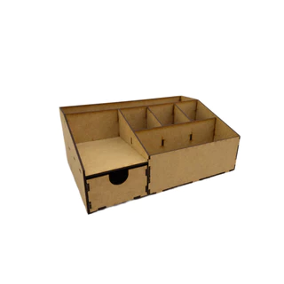 Organizador de Mesa MDF Madeira Gaveta