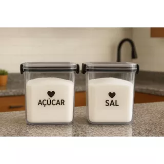 Pote Porta Sal, Açúcar, Café, Cappuccino ou Cápsula 900ml com Tampa Hermética