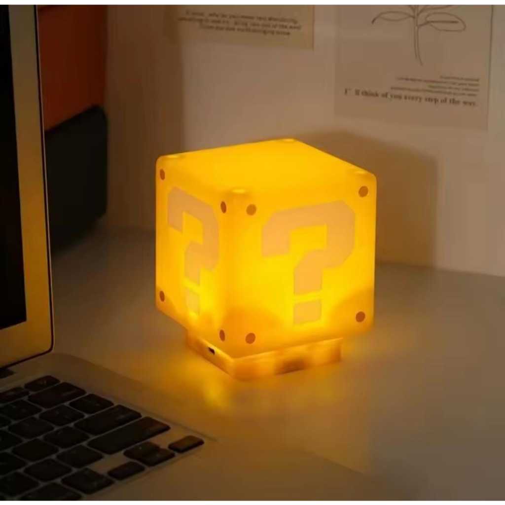 Cubo Luminoso Super Mario Bloco Interrogação | Geek Decorativa USB Recarregável