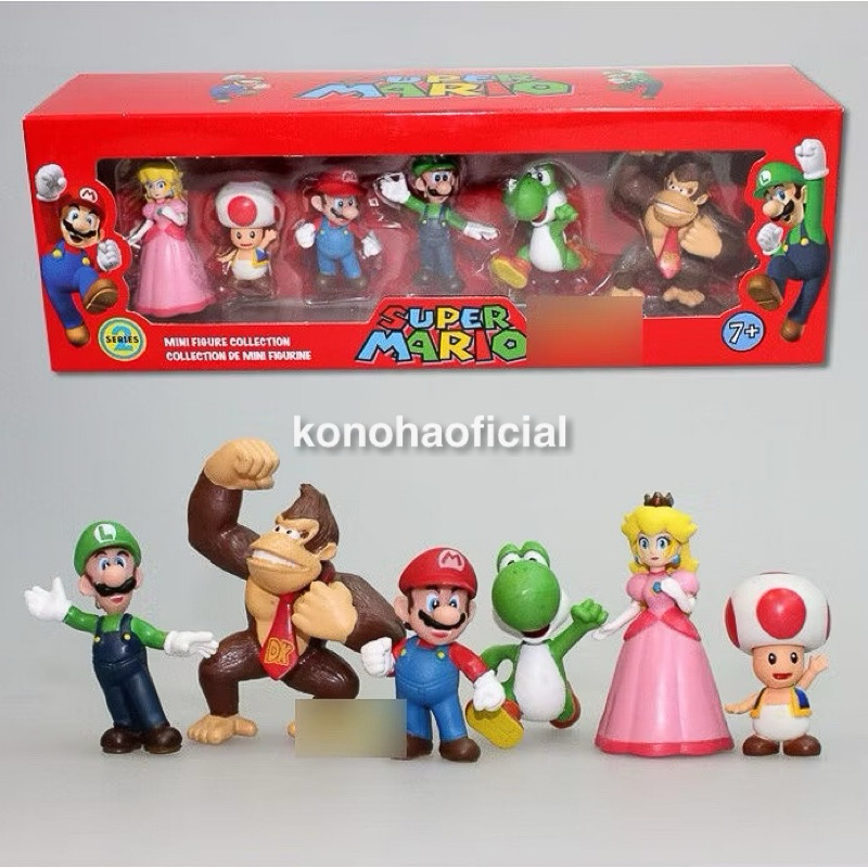 6 Pçs/conjunto Super Mario Bros Luigi Yoshi Figura de Ação de PVC Modelo Brinquedos Para Crianças De Presente em Oferta na Shopee