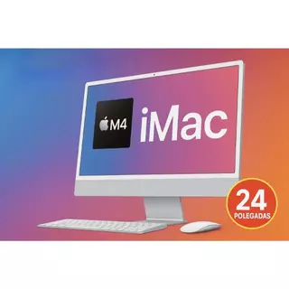 Apple iMac (de 24 polegadas, Chip M4 da Apple com CPU de 8 núcleos e GPU de 8 núcleos, 16GB Memória unificada e 256gb.