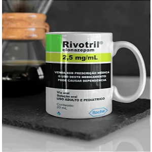 Caneca Personalizada Rivotril de Porcelana + Caixinha de Presente