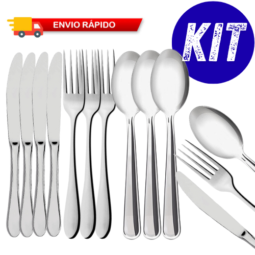 KIT TALHERES INOX RESISTENTE * GARFO - FACA - COLHER * PREMIUM CASA ...