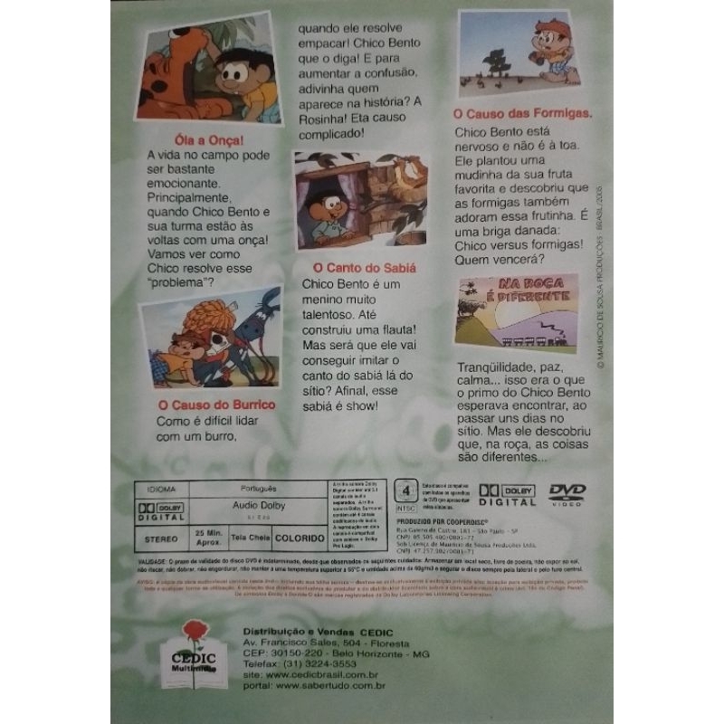 DVD Grandes Aventuras Turma da Mônica - Chico Bento Óia a Onça