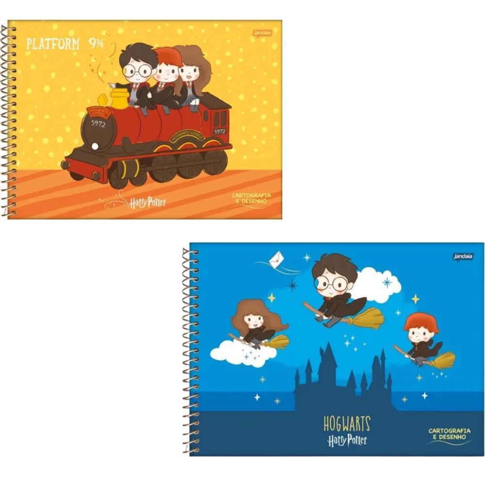 Caderno Cartografia e Desenho Harry Potter Capa Dura 96 Folhas | Shopee ...