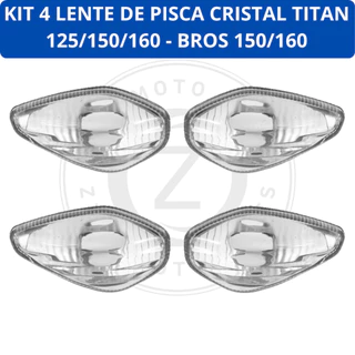 Kit 4 Lente Pisca Seta Cg Titan 125/150 Titan 160 Nxr Bros 150/160 Cbx Twister Cristal