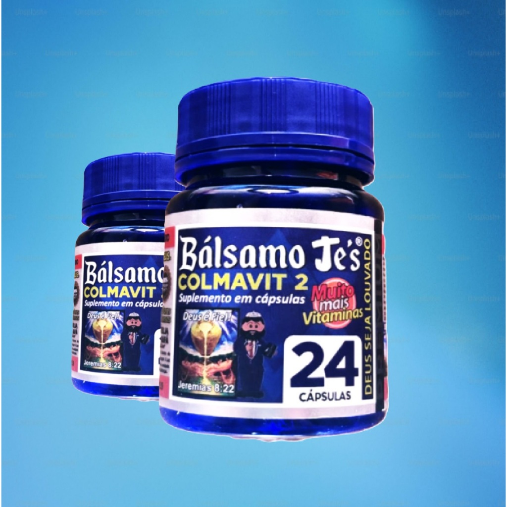 Balsamo Jes 100% Original Natural kit 2 Potes com 24 caps. | Shopee Brasil