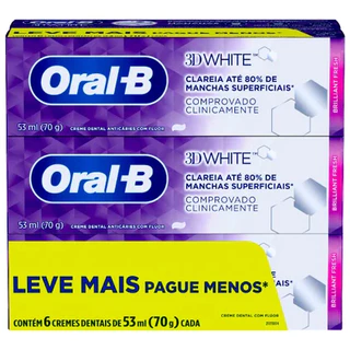 Kit Creme Dental Oral-b 3d White 6 Unidades 70g Cada